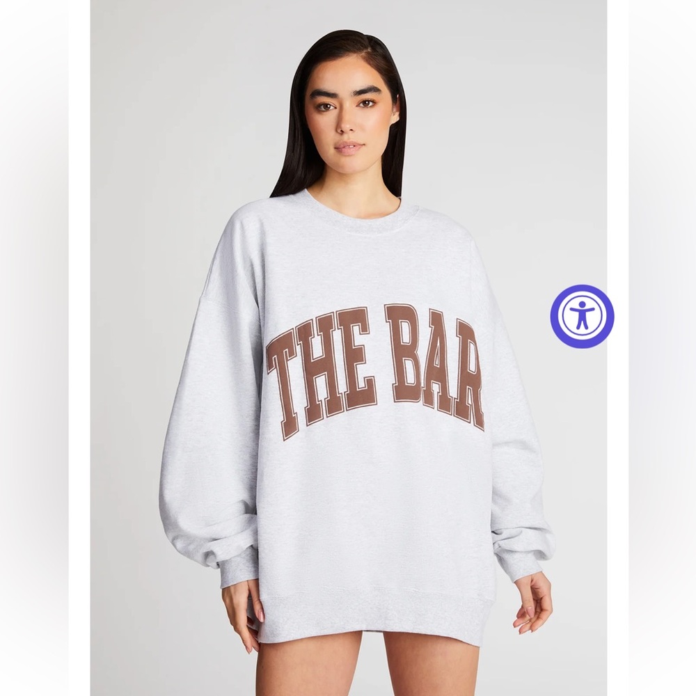The Bar Gray & Brown Varsity Crewneck Sweatshirt